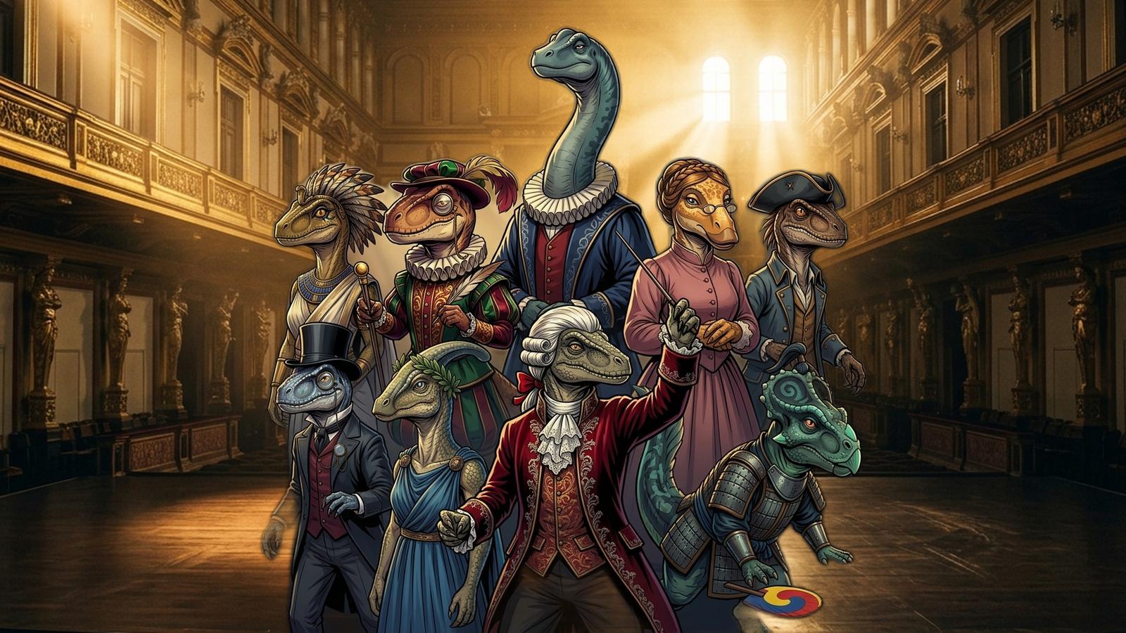 The nine Designosaurs together