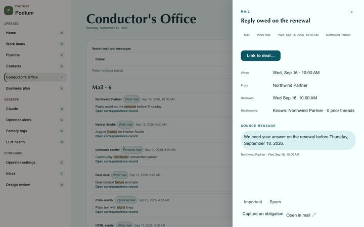 Tidal Glass — Conductor's Office (fixture)