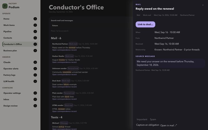 Night Console — Conductor's Office (fixture)