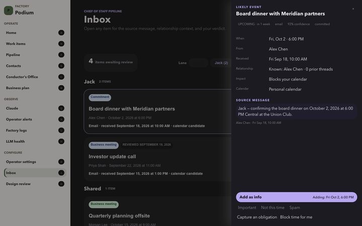 Inbox in Night Console (fixture)