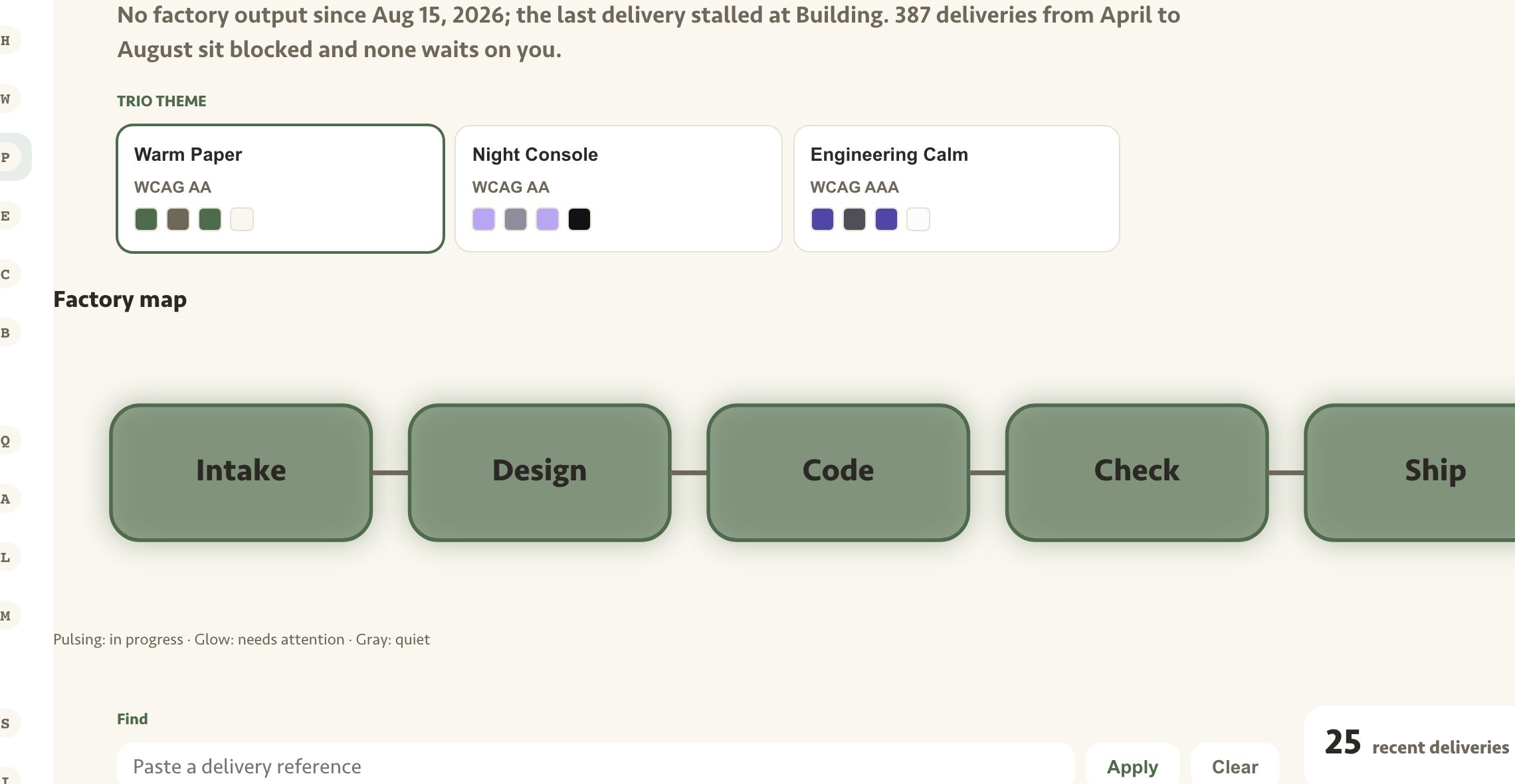 Deliveries · map and volume